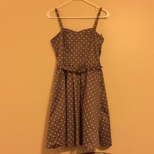 Polka dot grey aline dress
